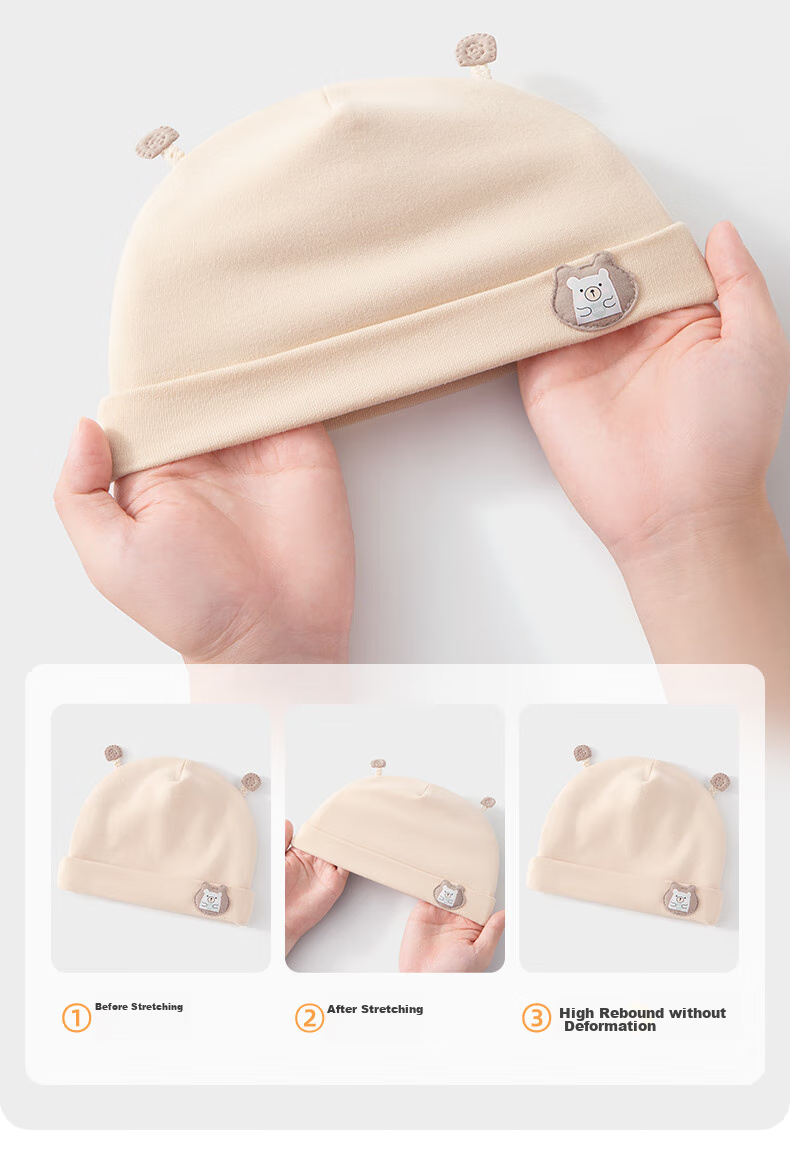 Beitaisi Baby Hat, Autumn And Winter Newborn Infant Cotton-Padded Cap for Boys And Girls, Unisex Boneless Cap for Newborns 0-3 Months, Protecting Fontanelle 10