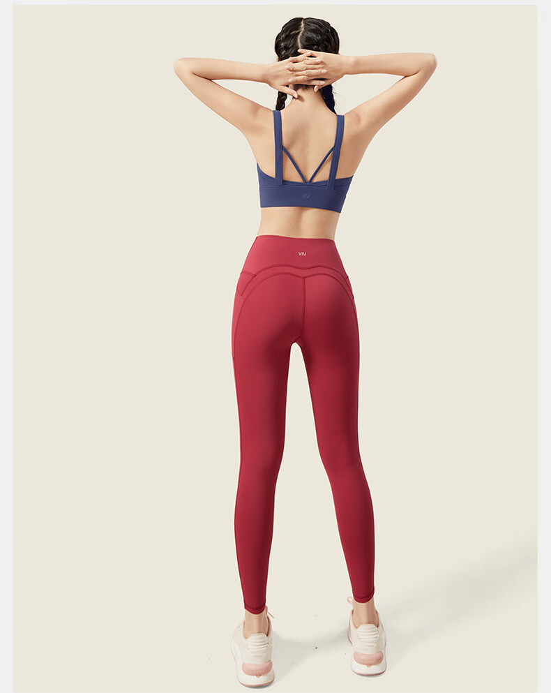 VFU Kitten Ear High-Intensity Sports Bra, Shock-Absorbing, Breathable, Beautiful Back Design, Suitable for Outdoor Wear, Sports Vest, Wutong Color, Size S 21