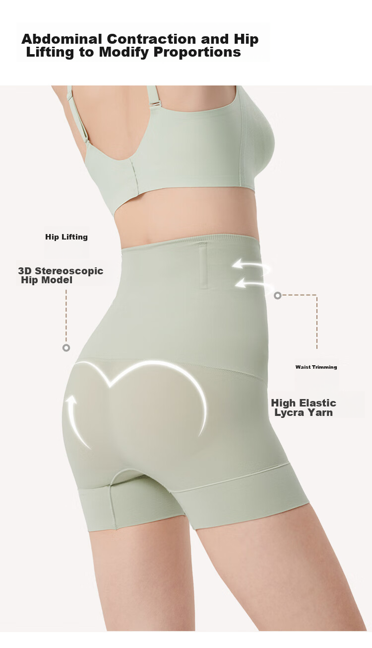 Ubras High-Waisted Shaping Shorts, Breathable Seamless Postpartum Belly Control Underwear for Women, Three-Quarter Length, Black, Size S 4
