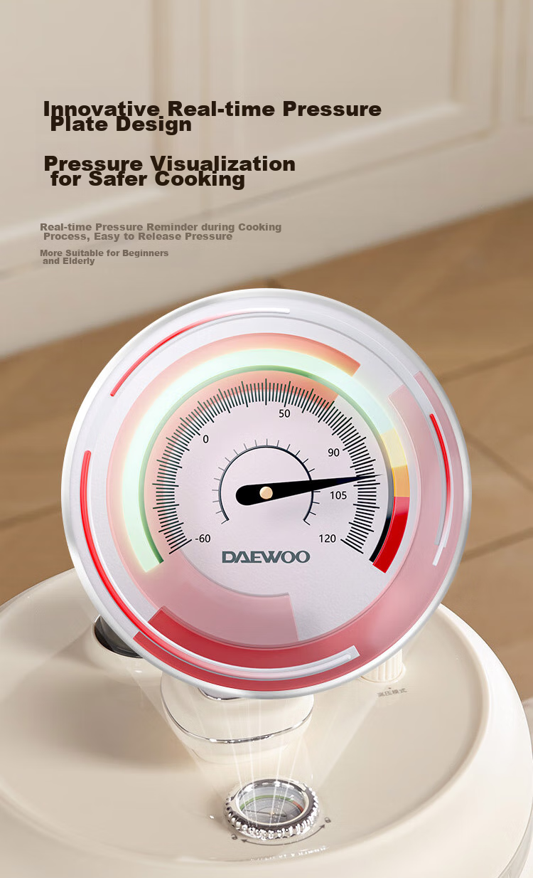 DAEWOO 5L Smart Electric Pressure Cooker, Rice Cooker for 1-8 People, Multi-Functional Pressure Cooker for Home Use, Large Capacity Electric Rice Cooker with Dual Inner Pots And Waterless Cooking Function, Model DY-YLG05 8