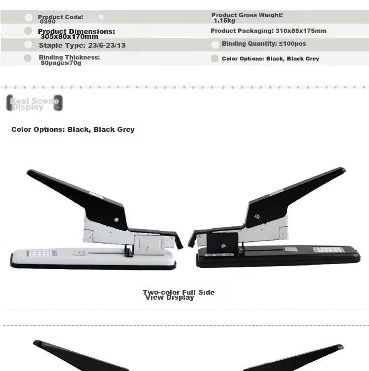 Deli Heavy-Duty Stapler, Large And Thick Stapler, Compatible with 23/6 to 23/13 Staples, Black 4