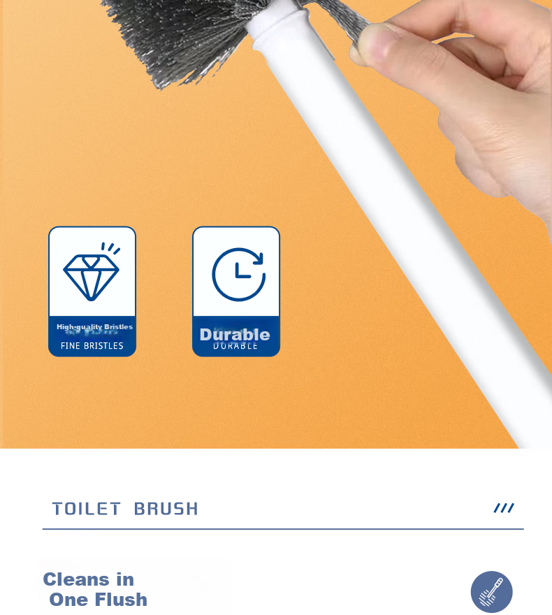 Jiapinhui Toilet Brush with Base, Cleaning Brush, Bathroom Toilet Cleaning Brush, Long-Handled Spherical Brush Set ZX-1587 12