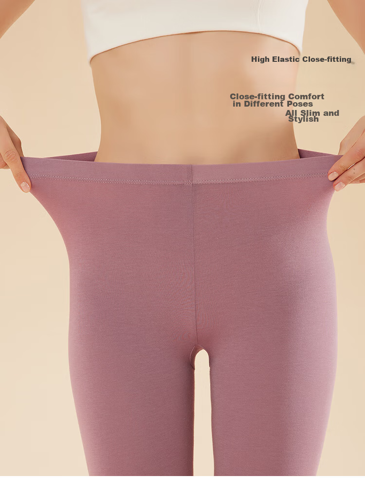 MiiOW Modal Autumn Pants for Women, Thermal Underwear, Ultra-Thin Face Mask Pants, Heating Silk Base Layer Pants, Slim-Fit Cotton Pants, Skin Color, Size L 16