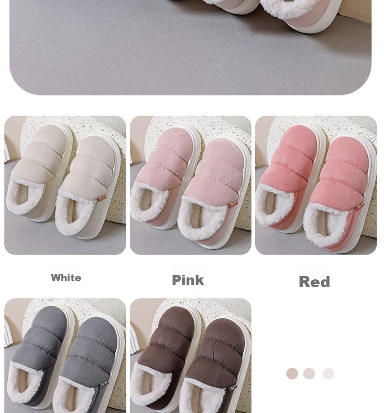 Huili Cotton Slippers with Cotton Lining, Warm And Thick, Suitable for Indoor And Outdoor Wear, Non-Slip, HL0795, Pink, Size 38-39 7