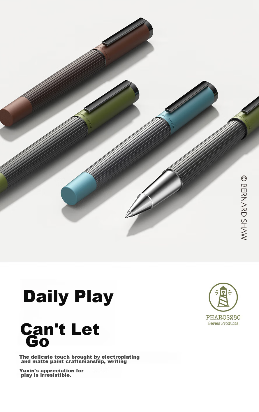 Bernard Shaw Mid-Autumn Festival And National Day Gift Ballpoint Pen High-End Luxury "Lighthouse" Olive Green Premium Refill Gift Box Set for High-End Business Office Me 6
