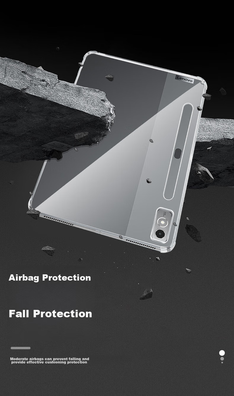 Freeson Compatible Protective Case for Lenovo Xiaoxin Pad Pro, 12.7-Inch 2024 Model Tablet Case, Full Protection Shockproof with Four-Corner Airbags, Anti-Collision Crystal Clear TPU Soft Shell, Transparent 4