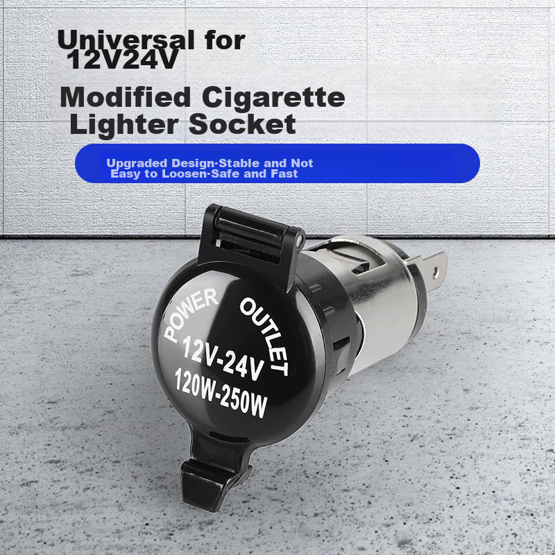 Meiyazhixing Car Cigarette Lighter Socket, 12V/24V Cigarette Lighter Socket Accessory, High-Power Car Cigarette Lighter Power Socket