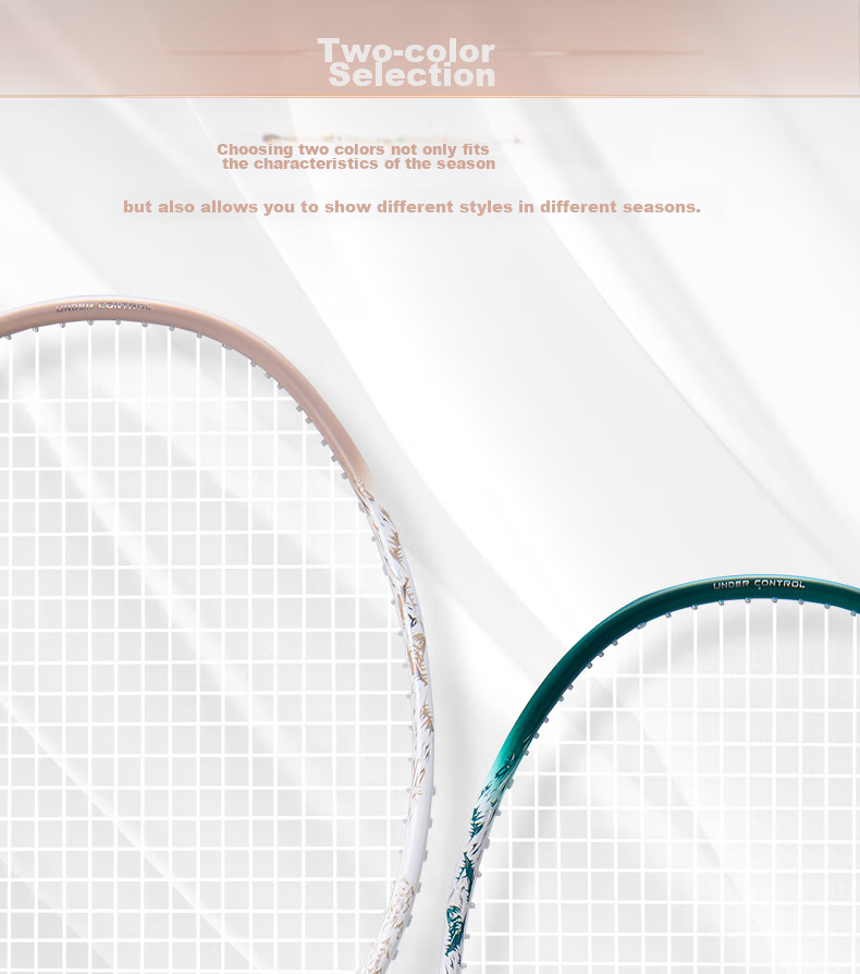 KUMPOO Badminton Racket, Full Carbon Ultra-Light Durable All-Round Model, Xunfeng Deep Forest Autumn Brown Light Pink String 3