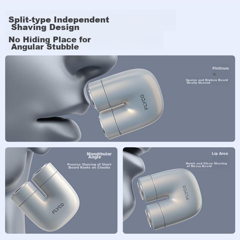 飞科（FLYCO）掌心U物男士电动刮胡剃须刀小巧便携出游迷你生日节日礼物送男友送老公送父亲U1-星辰银 国家补贴