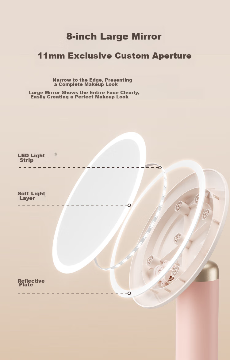 JD Original Three-Day Lighted Makeup Mirror with LED Desk Vanity Mirror for Live Streaming, Beauty Mirror, Birthday Gift for Wome 4