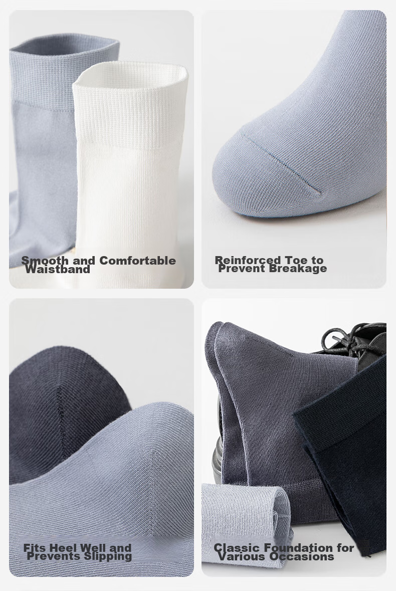 THREEGUN [Jian Series] Modal Men's Socks, 10A Antibacterial, Odor-Resistant, Wear-Resistant Socks, Mid-Calf Length, Smooth And Sweat-Absorbing 17
