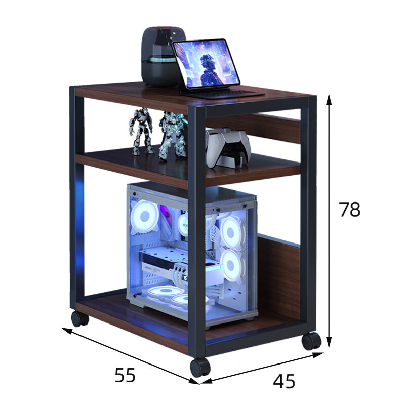 Shanshanmuyi Printer Storage Rack, Floor-Standing Multi-Tier Movable Storage Shelf, Office Organizer Rack, Computer Tower Stand