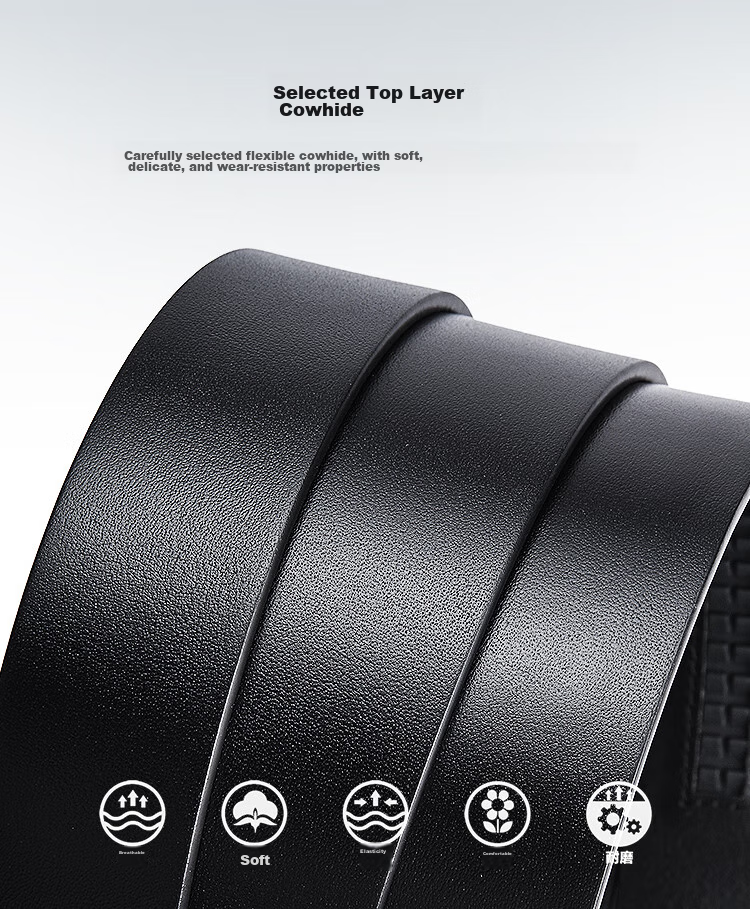Hush Puppies Men's Genuine Leather Automatic Buckle Belt Fashion Business Trendy Birthday Gift for Boyfriend and Dad 3