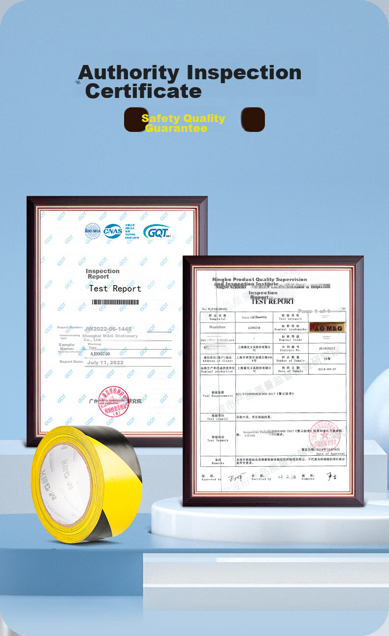 M&G Yellow And Black Safety Warning Tape, 48*20y, Single Roll, Zebra Crossing Factory Warehouse Tape, Safety Positioning Marking Sticker, Eye-Catching Typhoon Windproof Window Reinforcement, AJD95749 3