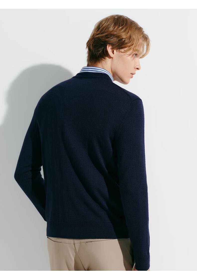 G2000 [Sheep Wool Blend] Mall-Matching Soft Comfortable Casual Versatile Sweater, Deep Indigo Blue, 2L 5