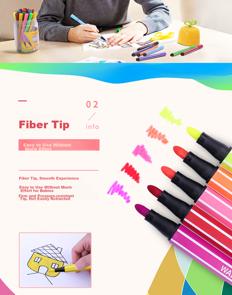 Deli 18-Color Hexagonal Fine-Tip Watercolor Markers (Pink), Washable Children's Creative Drawing Pens, Student Art Doodling Markers, Graduation Gift for Boys And Girls, 7060-18 Watercolor Pens 5