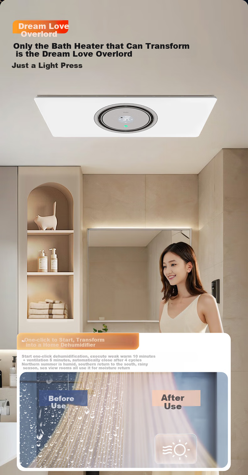 Haier Smart Bathroom Heater, Full-Screen Series, Heat Energy Ring Sterilization Lighting Exhaust Integrated Warm Air Blower S360L for Suspended Ceiling 5
