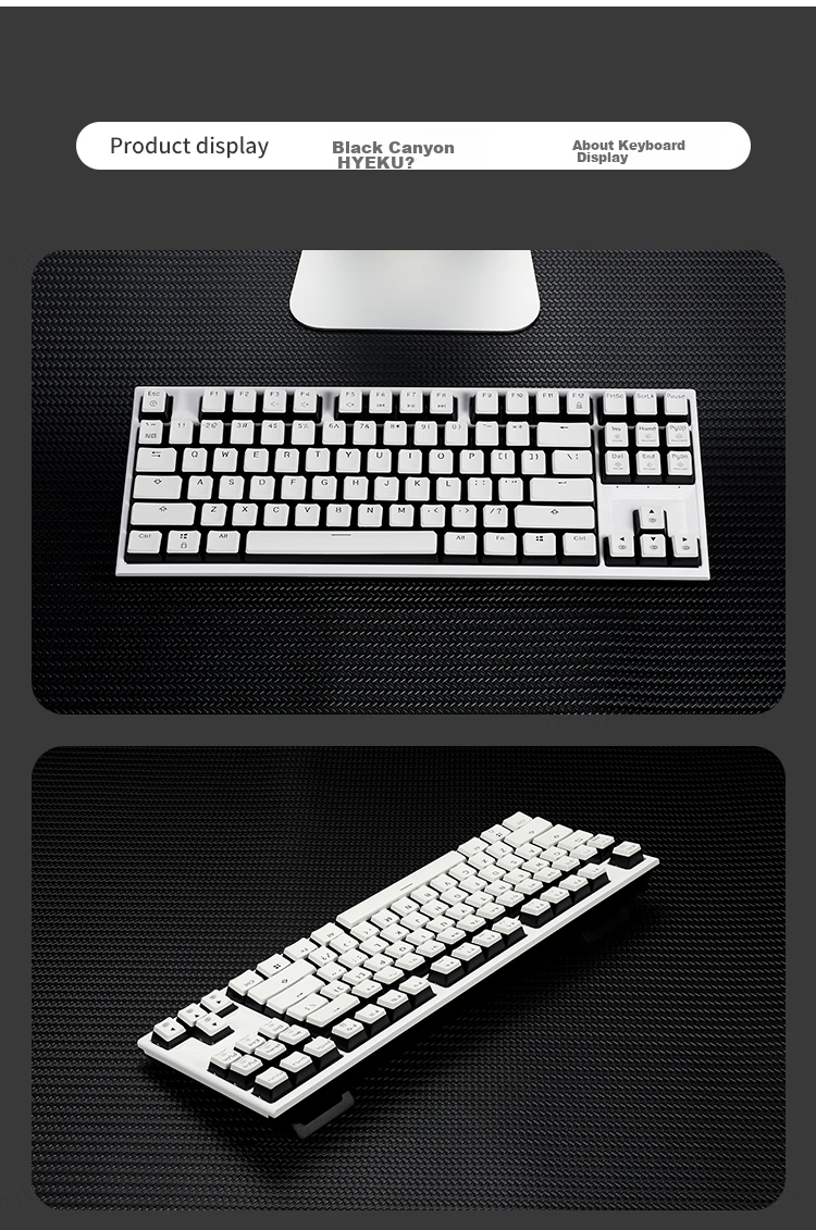 Hyeku X3Pro 87-Key Wireless Bluetooth Tri-Mode Mechanical Keyboard Hot-Swappable Sound-Absorbing Cotton PBT Keycaps with Clip-On Palm Rest Peach Soda BOX Sky Blue Switches 23
