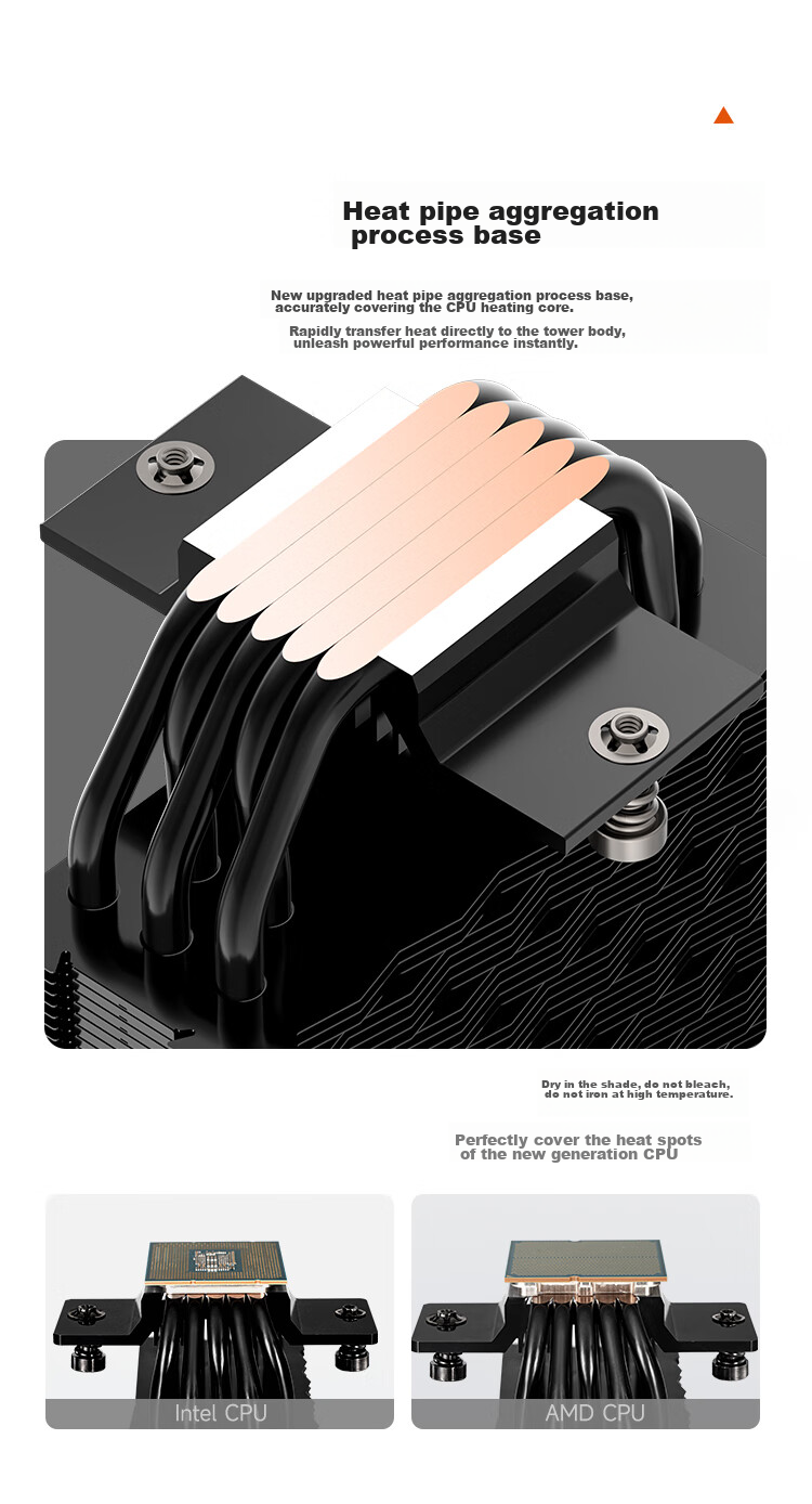 PCCOOLER RT500 Digital Display, BK Matte Black, CPU Air Cooler (5 Heat Pipes / Temperature Display / High-Performance Fan / Triangular Wave Fin / 1700/AM5) 4