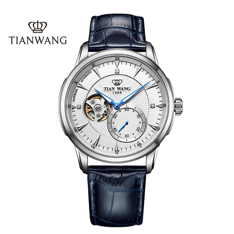 【天王机械男表】天王表(tianwang)手表 轮时代系列皮带镂空机械表