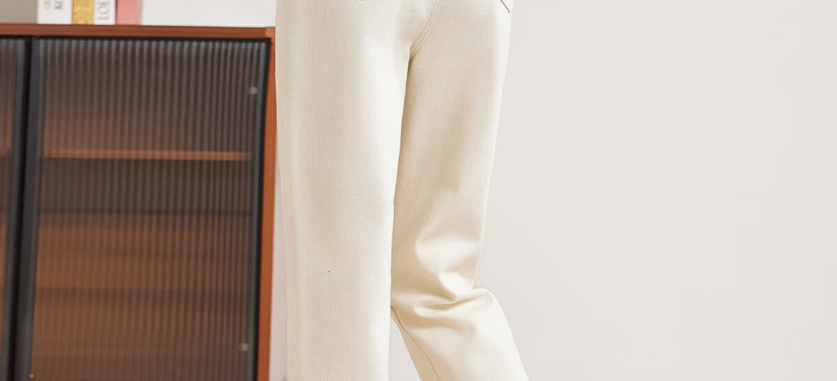 PinCai Women's Jeans, Spring And Autumn White High-Waisted Slimming Heightening Versatile Casual Trousers P143N1010 47