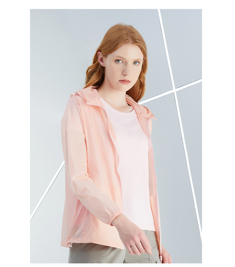 TECTOP Breathable Skin Coat, Water-Repellent Quick-Dry Windbreaker, Women's Pink S 33