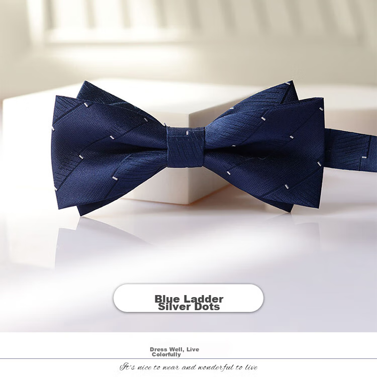 GLO-STORY Men's Bow Tie, Wedding Groom Groomsman Banquet Party Formal Wear Business Gentleman Double-Layer Bow Tie MLD824069 21