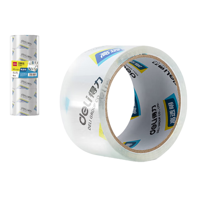 Deli High-Quality Transparent Packing Tape/Strapping Tape 48mm*40y*50um (36.5m/roll) 6 Rolls/tube Office Supplies 30201
