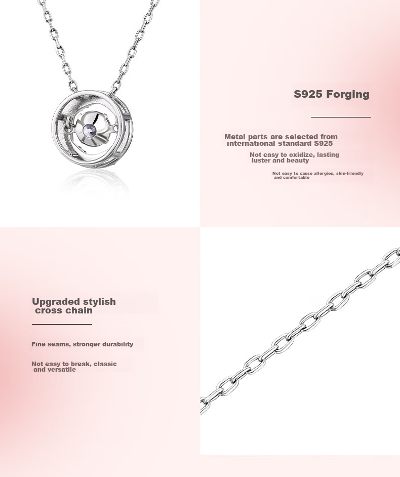Kadiluo (KADER) Heart-Shaped Radiant Necklace, 925 Silver Pendant, Collarbone Chain, Birthday Gift for Girlfriend 12