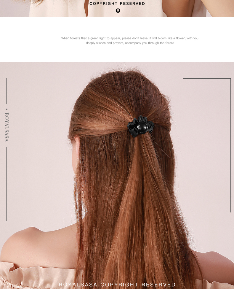 Royal Sasa Hair Accessories Gentle 3-Piece Set: Hair Ties, Rubber Bands, Headbands, Elastic Hair Bands, High-Elasticity Hair Flowers 2