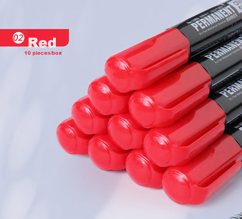 DiLe Premium Series Marker Pens, Thick Tip Oil-Based Chalky Markers, Office Stationery Supplies, 10 Pens/box, 3303 Red 11