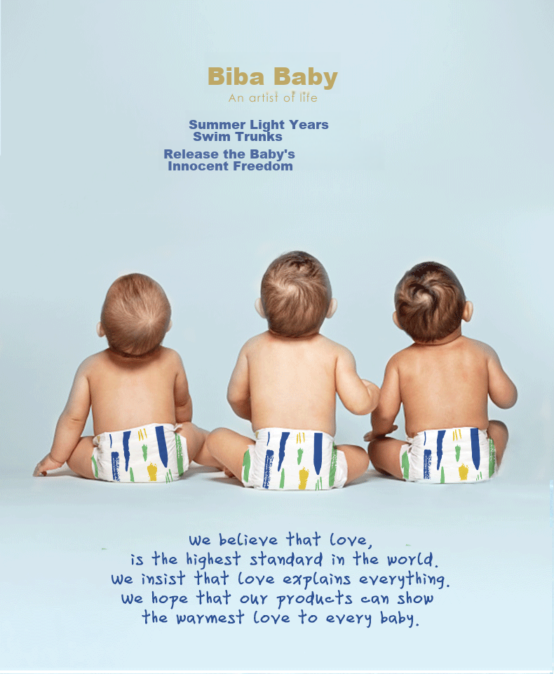 Bibabaobei Summer Series Swimming Trunks, XL Size 5 Pieces (12-17kg), Disposable Waterproof Pants for Infants, Baby Diapers 9