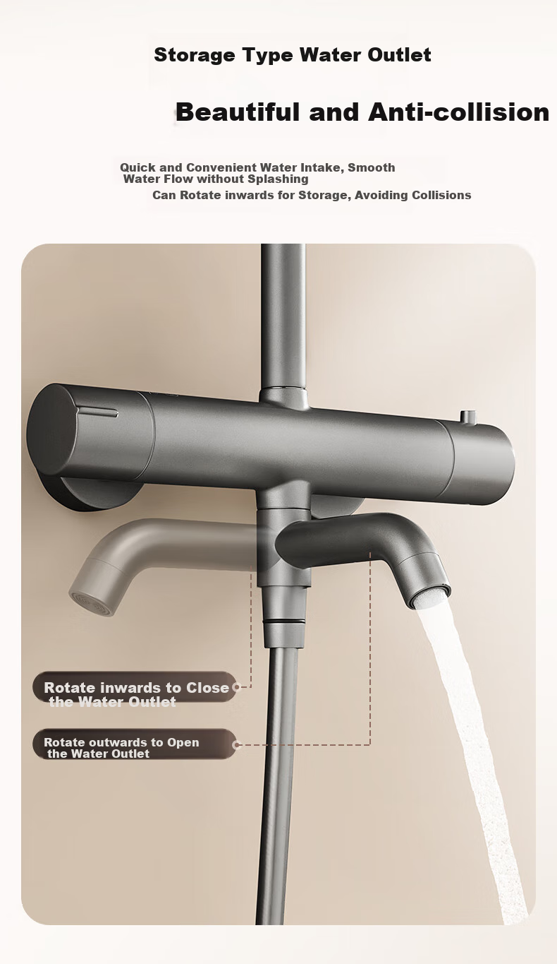 HEGII Shower Head, Smart Constant Temperature Anti-Scalding Square Large Screen Top Spray Shower Head Complete Set HMF957-333 14