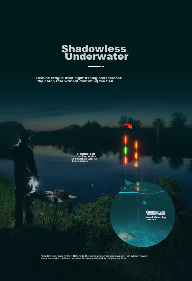 Chuanze Lushuai Day And Night Dual-Use Luminous Float, Color-Changing Rock Fishing Long-Distance Casting Float, Thickened Eye-Catching Big Fish Electronic Sliding Float PC01-2 7