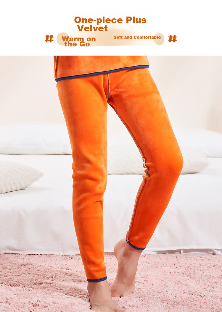 LangSha Autumn New Children's Thermal Pants, Boys And Girls Inner Wear School Uniform Essential, Baby Autumn And Winter Fleece-Lined Thick Cotton Long Johns, Size 110 3