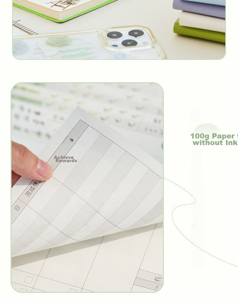 Sannianerban A5/60 Sheets Self-Discipline Check-In Leather Notebook, Student Study Planner, Weekly Schedule Book, Time Management Daily Task Calendar, Parrot Gree 6