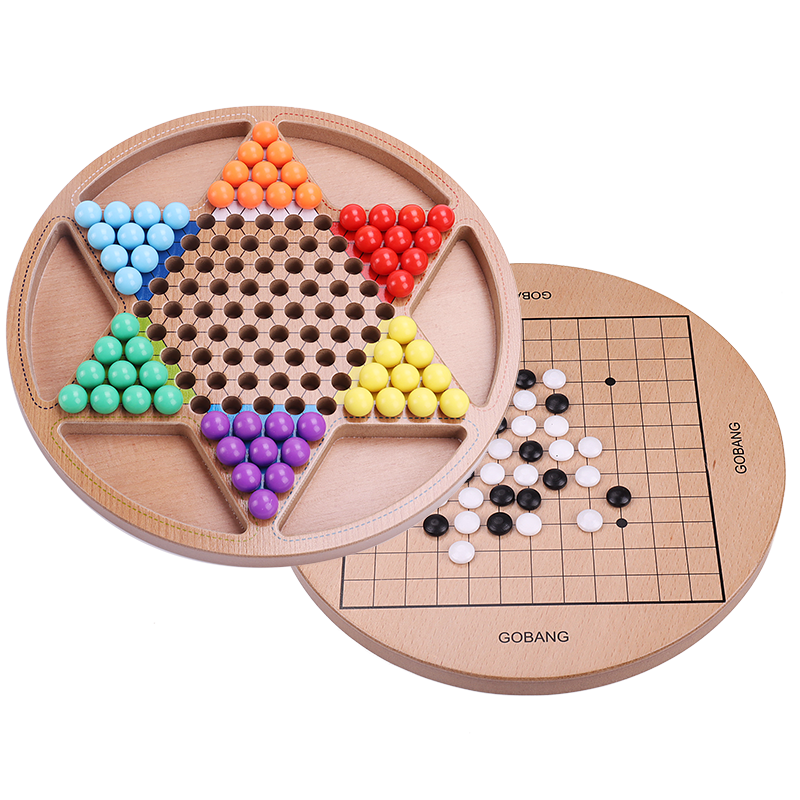 Shenglv Five-In Acrylic Bead Checkers And Gomoku Board Game Set for Kids, Large Size Family Interactive Travel Toy
