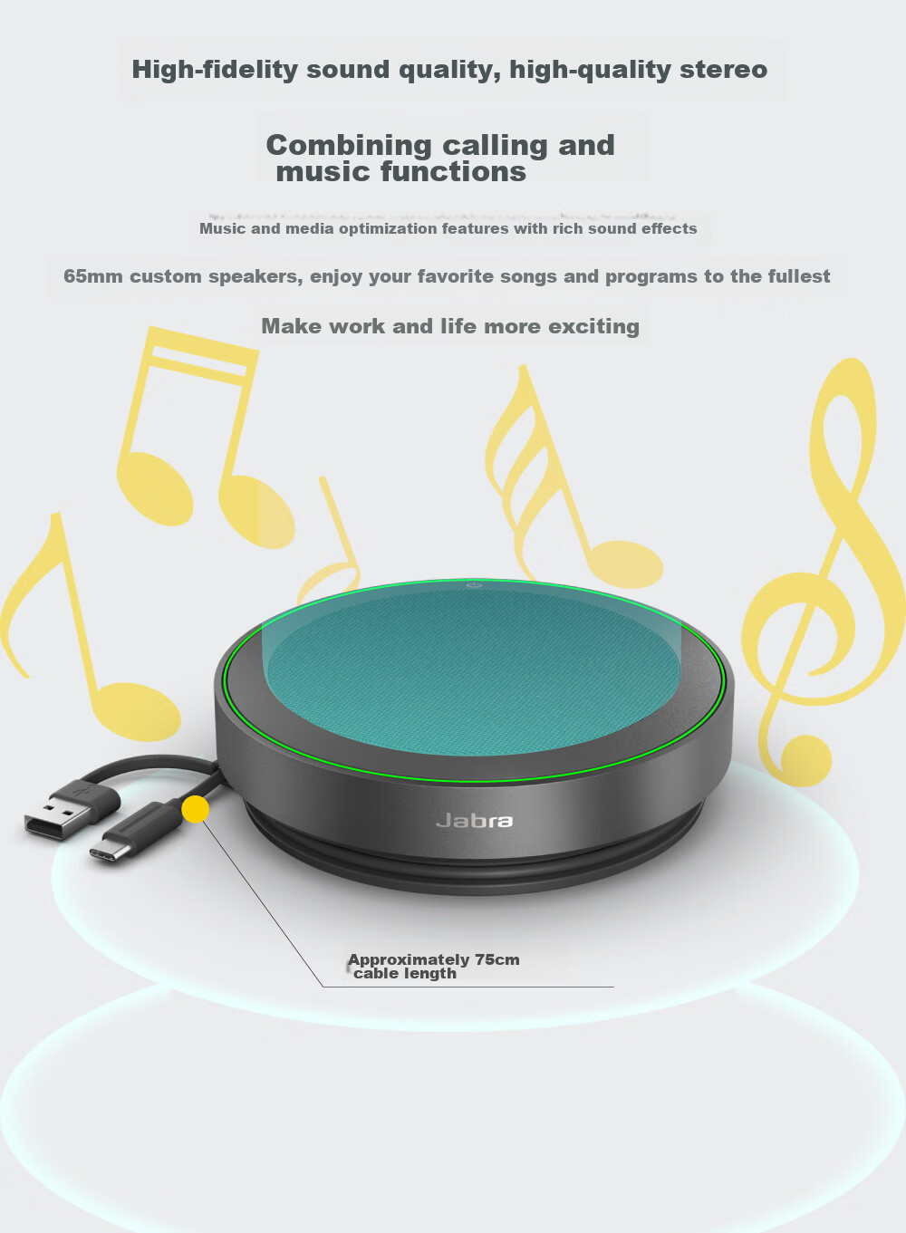Jabra Video Conference Wireless Bluetooth Omnidirectional Microphone Speaker with Noise Reduction, 360-Degree Amplification And Sound Pickup, Speak2 75 MS (Suitable for Small Meetings) 7