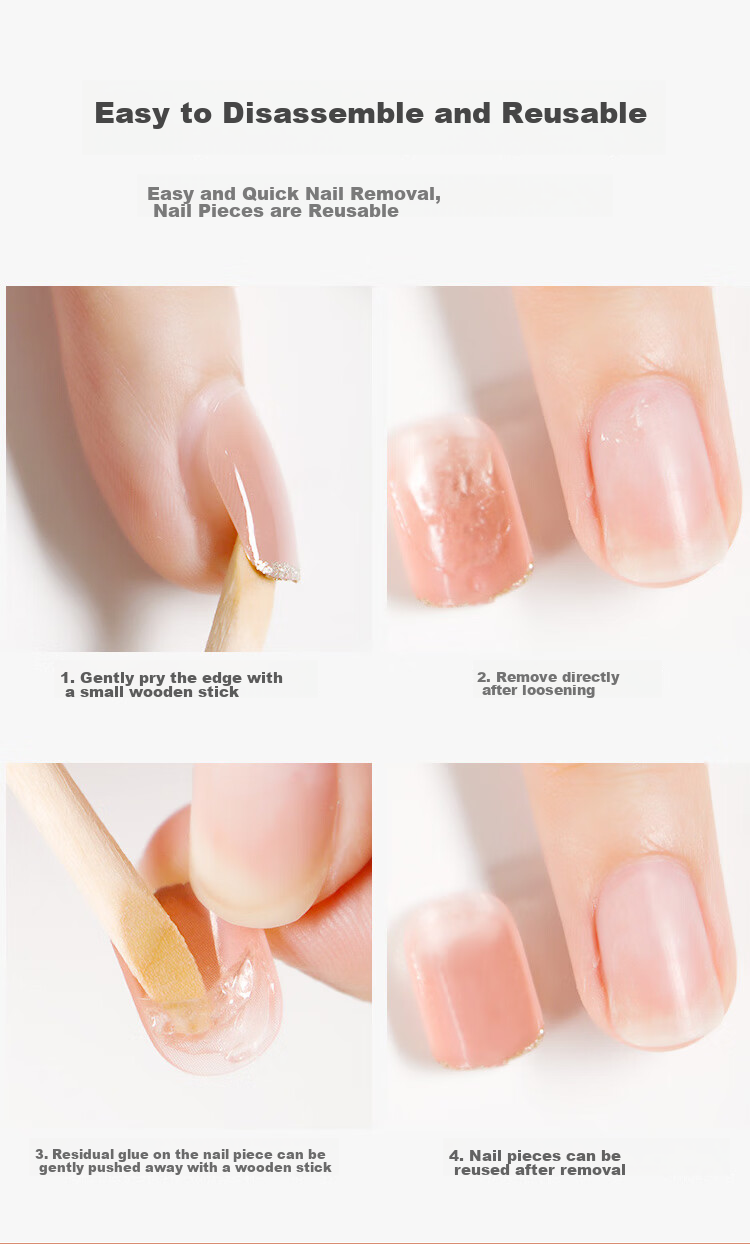 Meifuyu Nail Stickers, Handmade Wearable Nails (Yue Xiaoshan Tea Flower S Size), Long Nail Tips, Gift for Girlfriend, MF8213 35