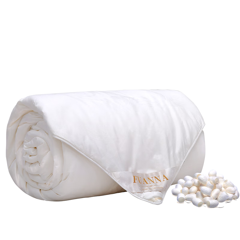 FUANNA Silk Comforter, 100% Mulberry Silk Winter Quilt, Double Cocoon Thickened Winter Duvet, Double Size 6.8 Jin (3.4 Kg), 230*229cm