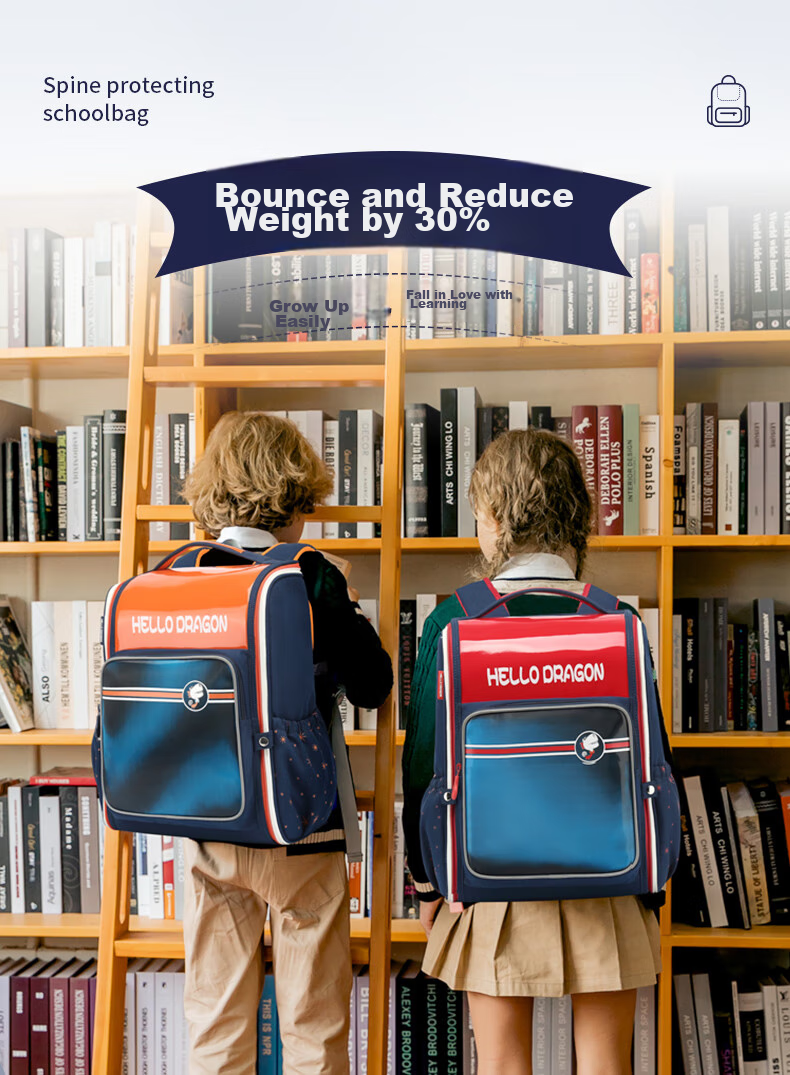 Herder Lightweight Spine-Protecting Backpack for Primary School Students, British Style, for Grades One to Six, Lightweight, Anti-Gravity Elastic Weight-Reducing Backpack 2
