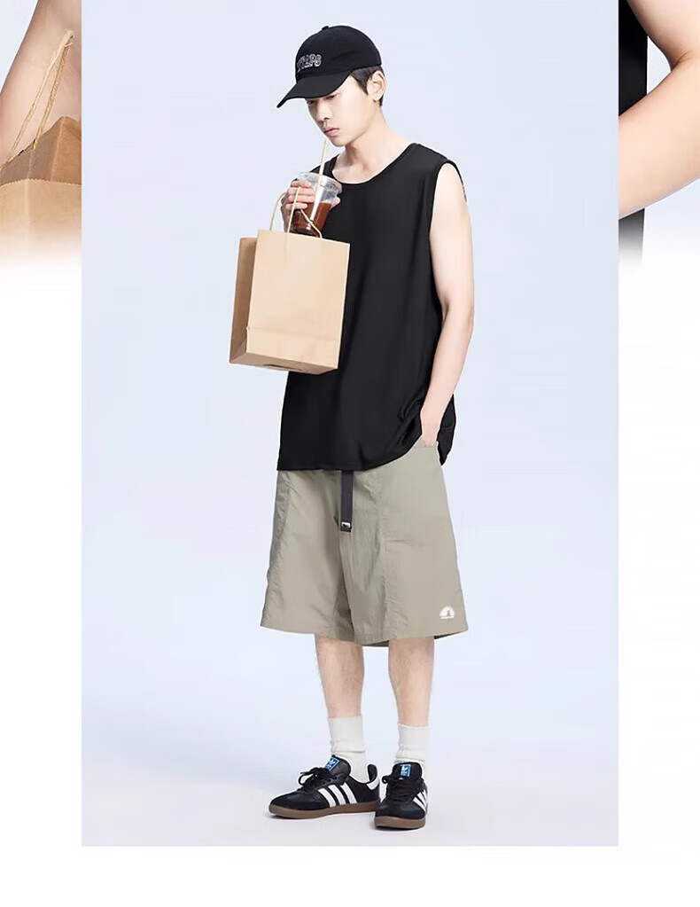 Warrior Men's Tank Top, Summer Outdoor Sports Wide-Shoulder Vest, Loose-Fitting Sleeveless Thin Vest for Chubby People, White, M 18