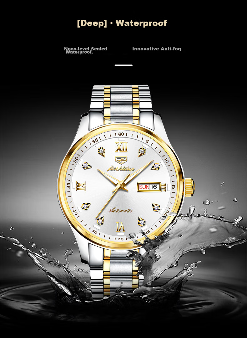 JIN SHI DUN Men's Automatic Mechanical Watch Swiss Certified Brand Luminous Ruby Bearings Valentine's Day Gift for Boyfriend 14