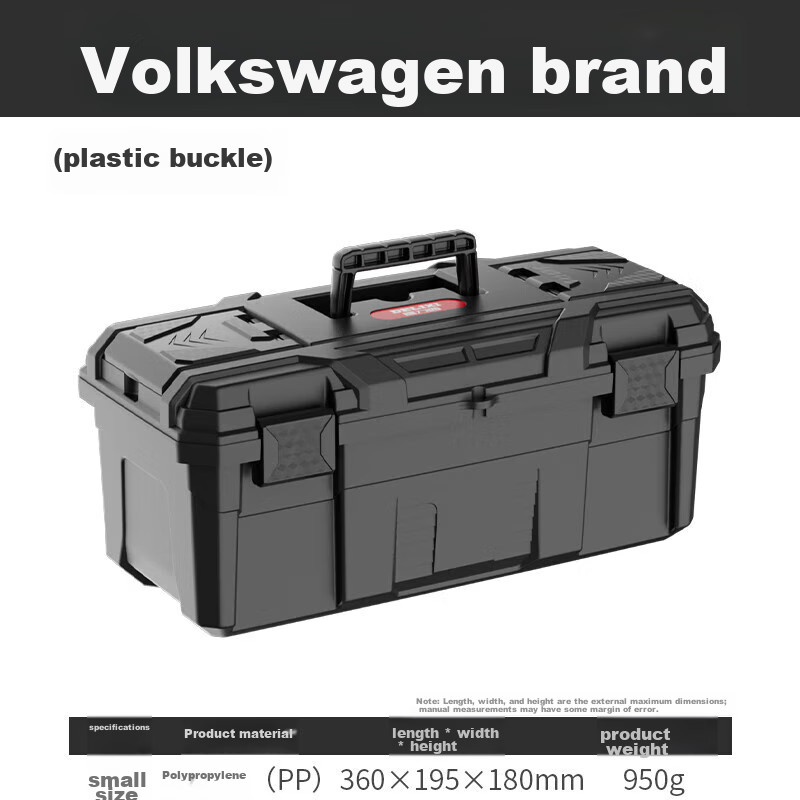 DELIXI Black Diamond Thickened Toolbox Storage Box, Large Industrial-Grade Hardware, Household Portable Car-Mounted Multifunctional Repair Tool Case