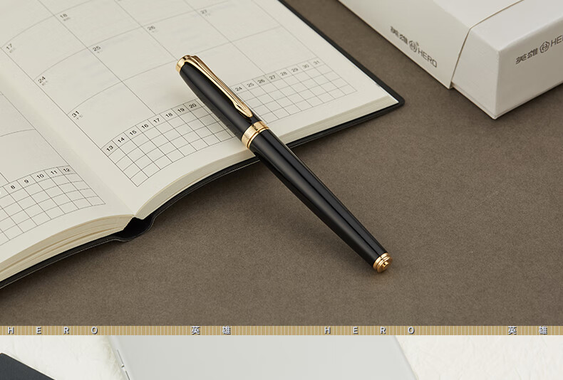 HERO Ballpoint Pen, 988 Daily Writing, Stylish And Personalized Business Office Signing Pen for Men And Women, Black with Gold Clip 11