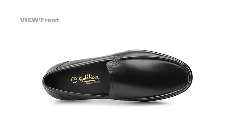 Goldlion Men's Shoes, Urban Business Leather Shoes, Comfortable Lightweight Business Casual Shoes, Loafers, 50213020001A, Black, Size 37 24