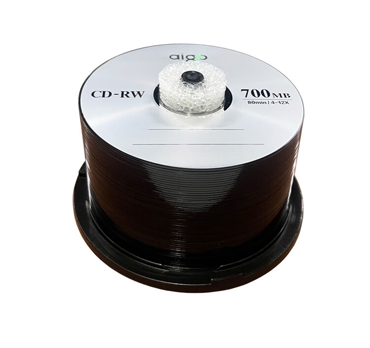 Aigo CD-RW Blank Disc/Rewritable Disc 4-12x Speed 700MB Taiwan Made 50-Pack Barrel 7