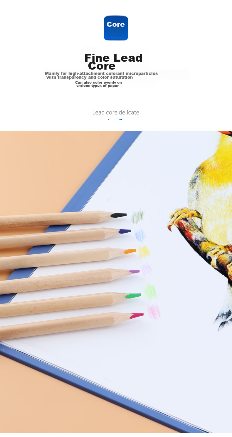 BAOKE PO1612 Natural Wood Oil-Based 12-Color Triangular Barrel Colored Pencils, Vibrant Colors, Drawing Pencils in Paper Tube, Essential for Students' Back-To Supplies 7