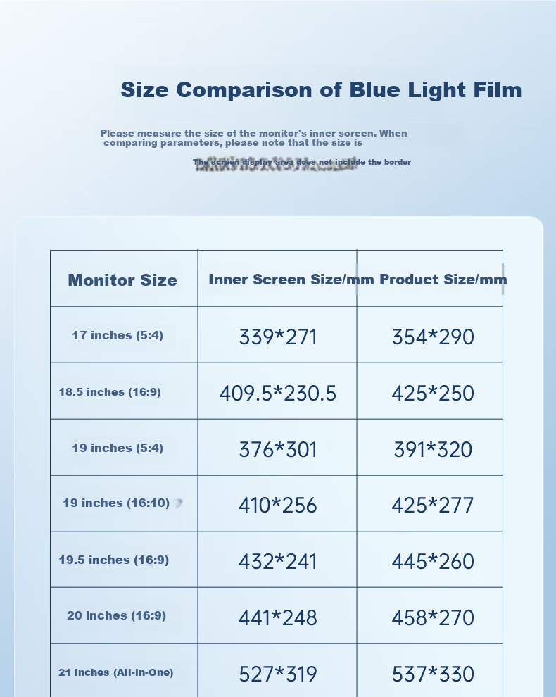 Mryc Monitor Computer Anti-Blue Light Protective Screen Desktop Laptop Screen Protector Radiation Shield Eye Protection Blue Light Filter Acrylic Hanging 16-inch 16:10 15