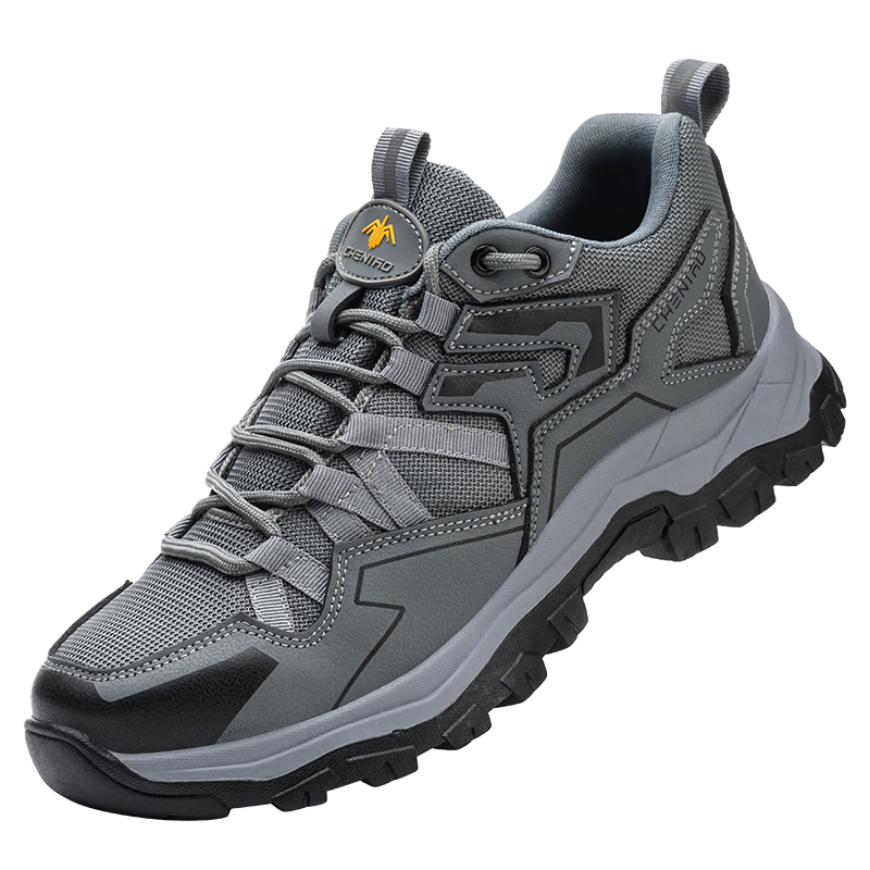 Chichengniao Men's Safety Shoes, Steel Toe Cap, Lightweight Soft Sole, Breathable for Summer, Durable Construction Site Work Boots [Anti-Smashing Anti-Puncture] Wear-Resistant -8856 Dark Gray, Size 40